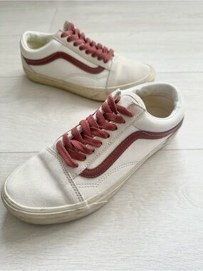 Vans Old Skool Vintage Pop Old Skool Sneakers Canvas Suede Leather Cream Maroon